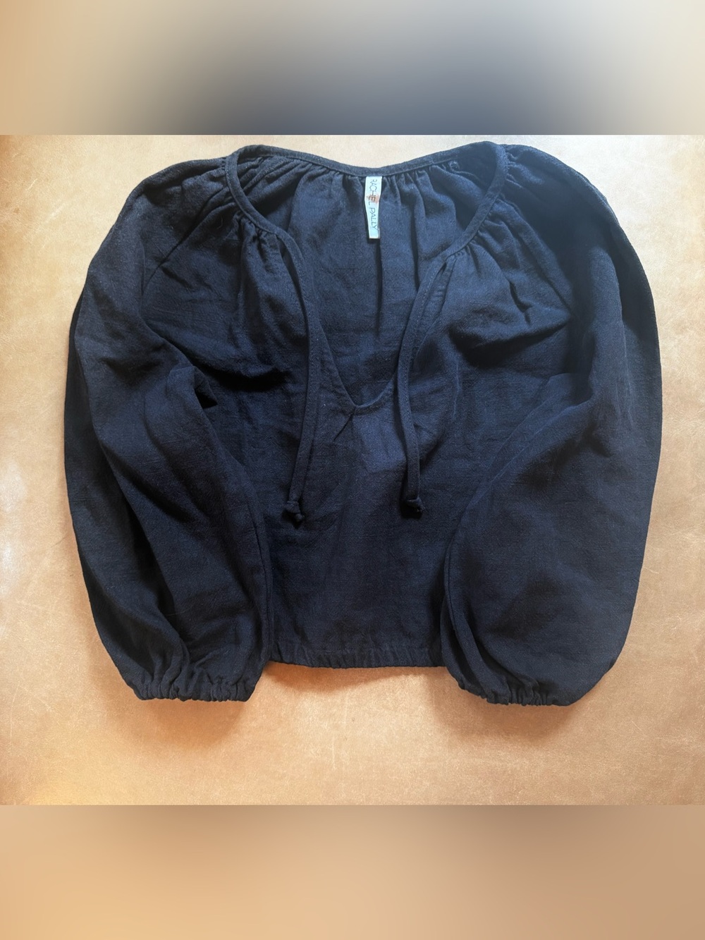 Rachel Pally Tie Neck Cropped Shirt — small